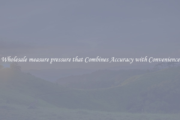 Wholesale measure pressure that Combines Accuracy with Convenience