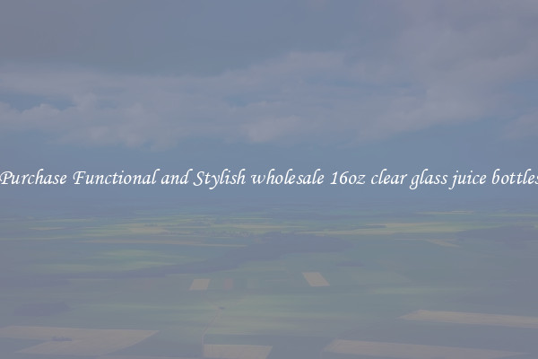 Purchase Functional and Stylish wholesale 16oz clear glass juice bottles