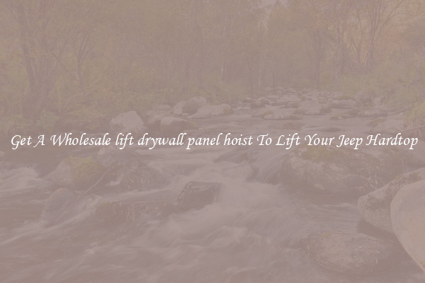 Get A Wholesale lift drywall panel hoist To Lift Your Jeep Hardtop