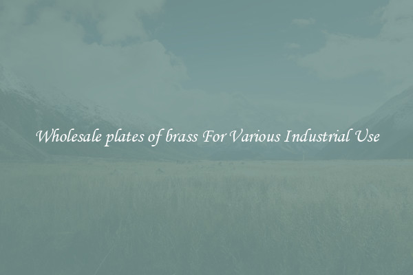 Wholesale plates of brass For Various Industrial Use