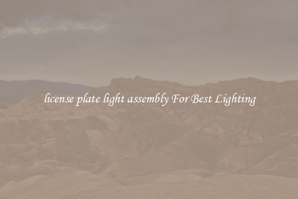 license plate light assembly For Best Lighting